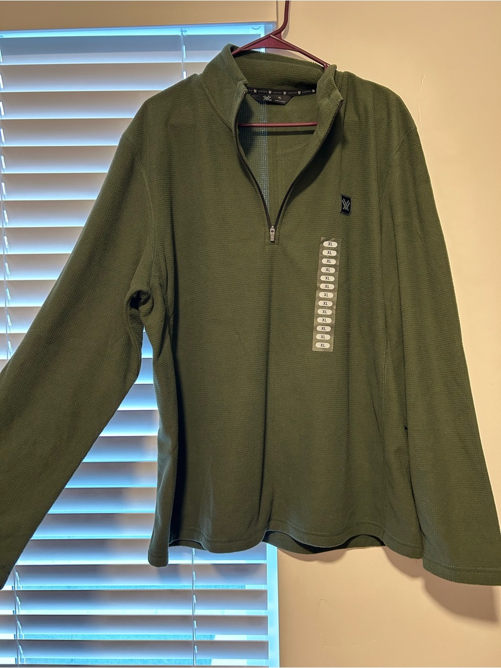 Men's Olive Green Quarter-Zip Pullover Sweatshirt